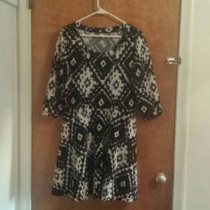 Textured fit and flare Dress